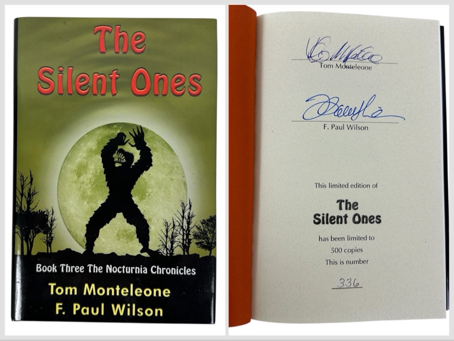Rare Signed Limited Edition Hardcover Book The Silent Ones - Book Three The Nocturnia Chronicles Hand Signed By Tom Monteleone And F. Paul Wilson Limited To 500 Copies
