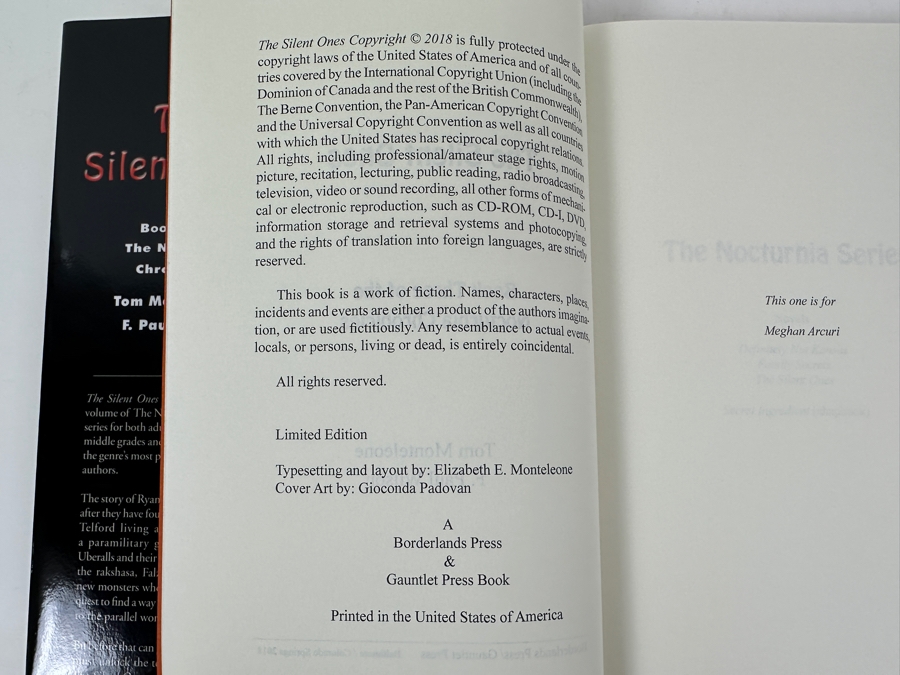 Rare Signed Limited Edition Hardcover Book The Silent Ones - Book Three The Nocturnia Chronicles Hand Signed By Tom Monteleone And F. Paul Wilson Limited To 500 Copies [Photo 8]