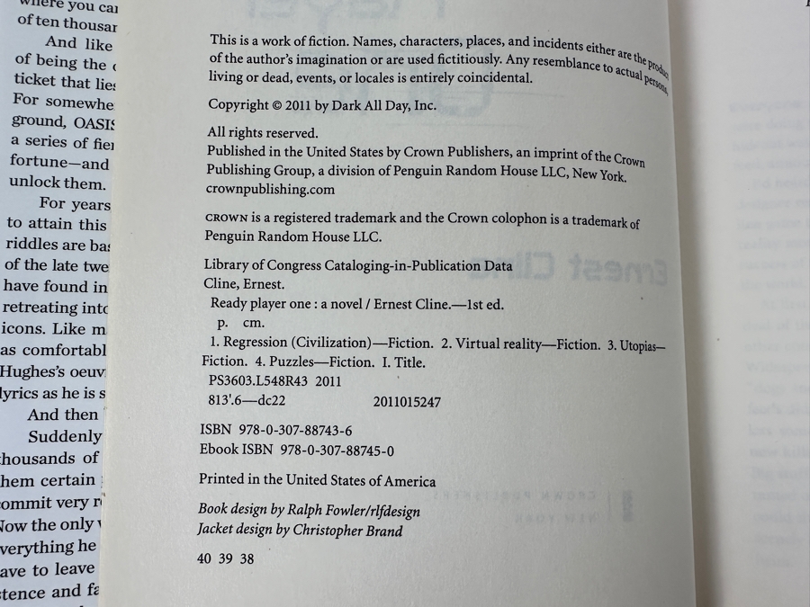 (2) Hardcover Books: Ready Player One By Ernest Cline And First Edition Book Armada By Ernest Cline [Photo 8]