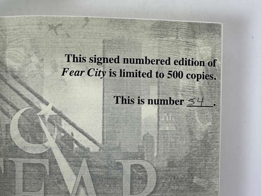 Rare Signed First Edition Hardcover Book Fear City Hand Signed By F. Paul Wilson Limited To 500 Copies [Photo 5]
