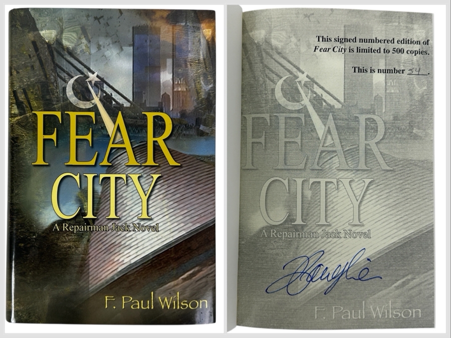 Rare Signed First Edition Hardcover Book Fear City Hand Signed By F. Paul Wilson Limited To 500 Copies