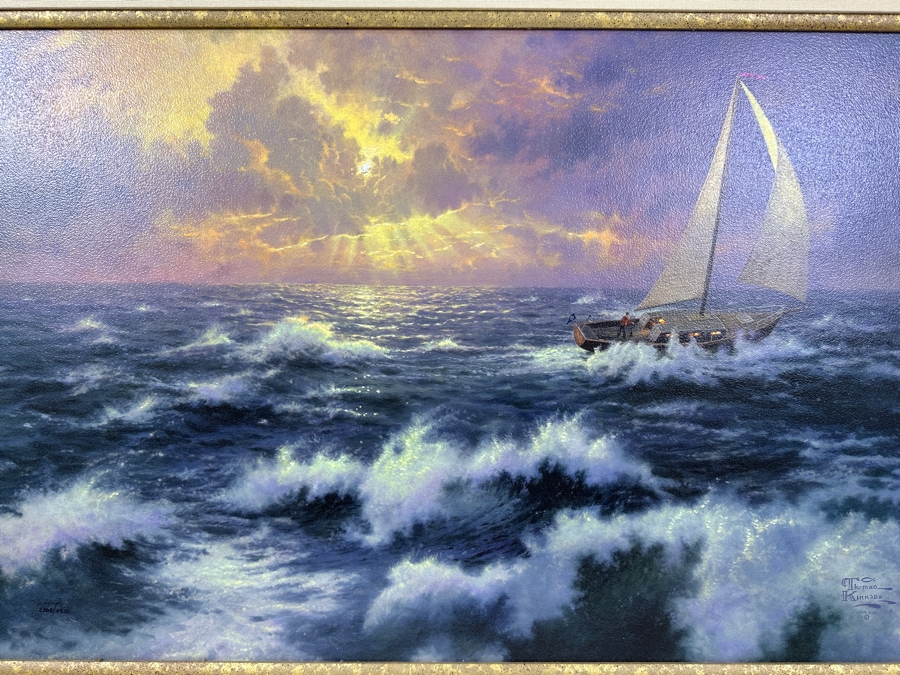 Thomas Kinkade Limited Edition Canvas Print Titled Perseverance Life Values Collection I 27' X 18' Numbered 2308 Of 2950 Framed With COA [Photo 4]