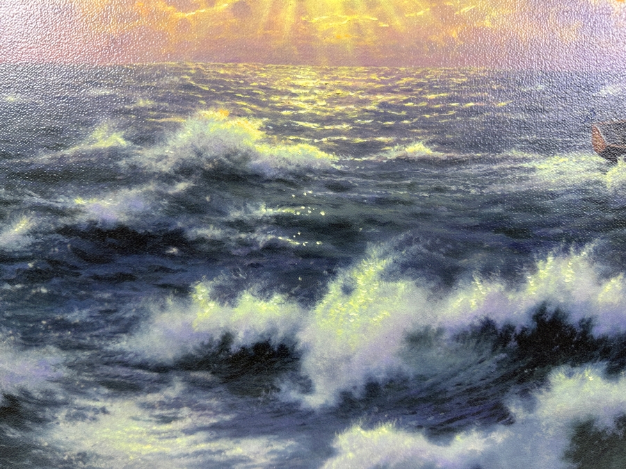 Thomas Kinkade Limited Edition Canvas Print Titled Perseverance Life Values Collection I 27' X 18' Numbered 2308 Of 2950 Framed With COA [Photo 6]