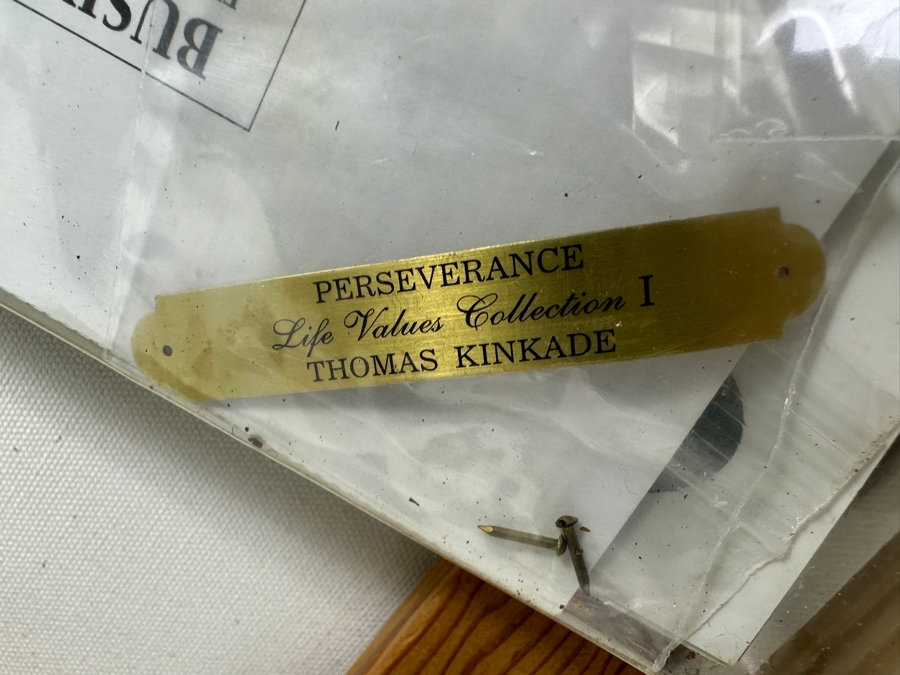 Thomas Kinkade Limited Edition Canvas Print Titled Perseverance Life Values Collection I 27' X 18' Numbered 2308 Of 2950 Framed With COA [Photo 17]