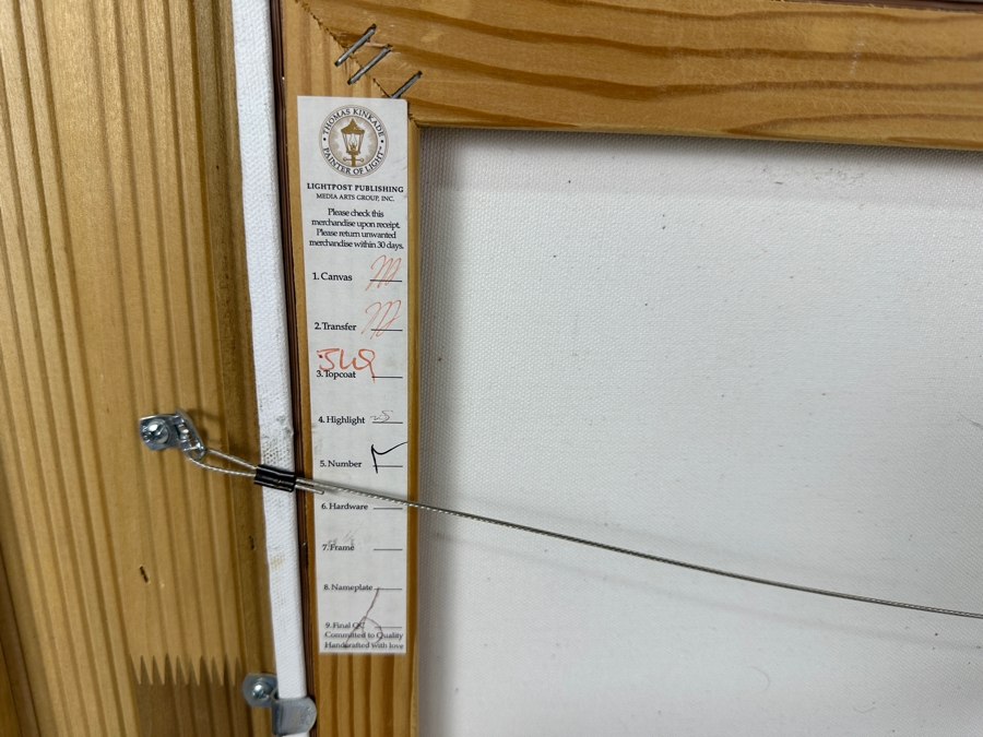 Thomas Kinkade Limited Edition Canvas Print Titled Perseverance Life Values Collection I 27' X 18' Numbered 2308 Of 2950 Framed With COA [Photo 14]