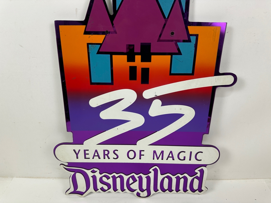 Authentic Disneyland 35th Anniversary Lamppost Sign - 35 Years Of Magic (Was Displayed At Disneyland Park) 16' X 26' [Photo 2]