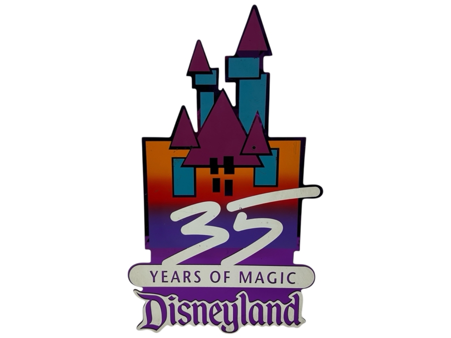 Authentic Disneyland 35th Anniversary Lamppost Sign - 35 Years Of Magic (Was Displayed At Disneyland Park) 16' X 26'