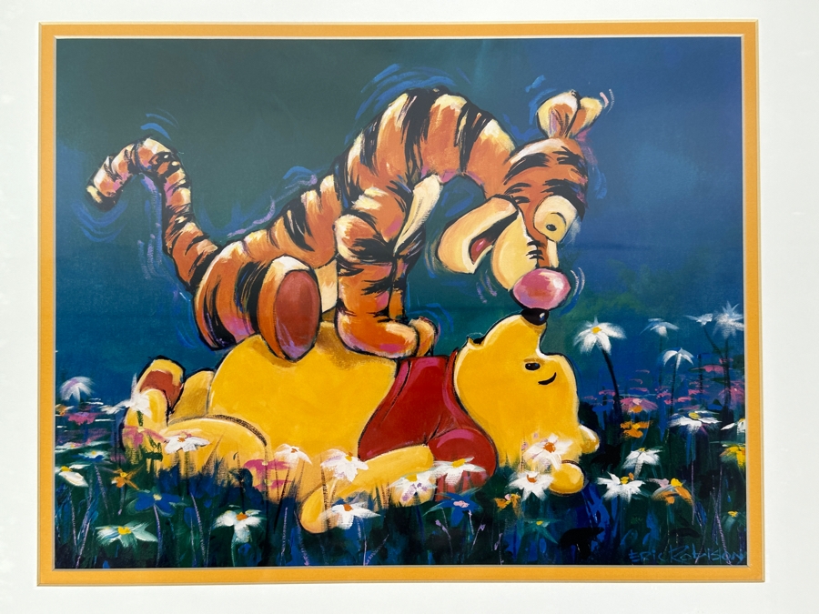 Tigger And Pooh By Eric Robison - 1996 Disney Gallery Special Event Print 10 X 13 Framed 17 X 20
