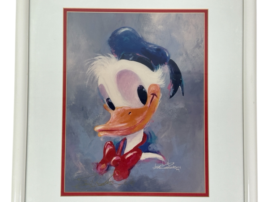 Hand Signed By Artist - Donald Duck By Eric Robison - 1991 Disney Gallery Special Event Print 10 X 13 Framed 17 X 20 - Signed And Dated Lower Left By Eric Robison