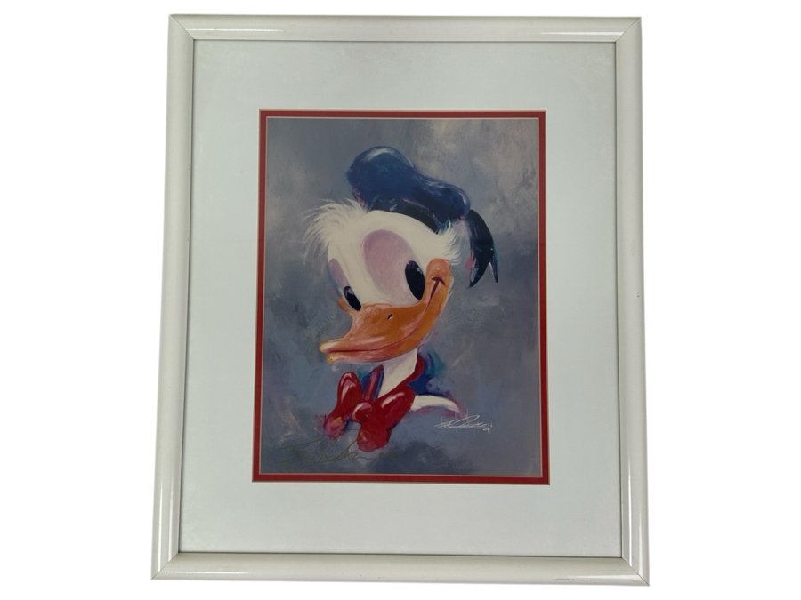 Hand Signed By Artist - Donald Duck By Eric Robison - 1991 Disney Gallery Special Event Print 10 X 13 Framed 17 X 20 - Signed And Dated Lower Left By Eric Robison [Photo 2]