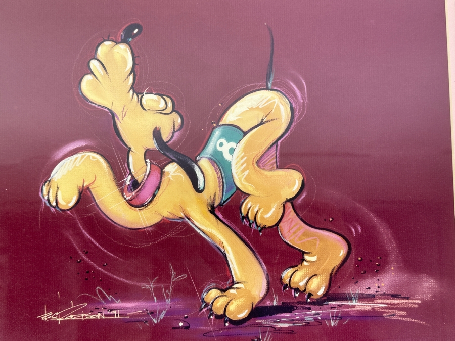 Pluto By Eric Robison - 1991 Disney Gallery Special Event Print 10 X 13 Framed 17 X 20 [Photo 3]