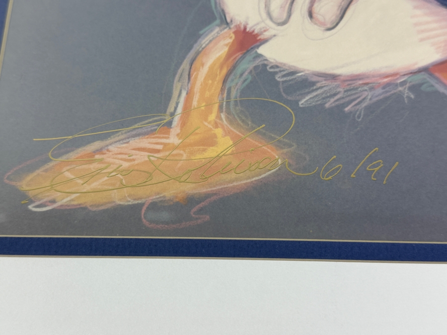 Hand Signed By Artist - Donald Duck By Eric Robison - 1991 Disney Gallery Special Event Print 10 X 13 Framed 17 X 20 - Signed And Dated Lower Left By Eric Robison [Photo 5]