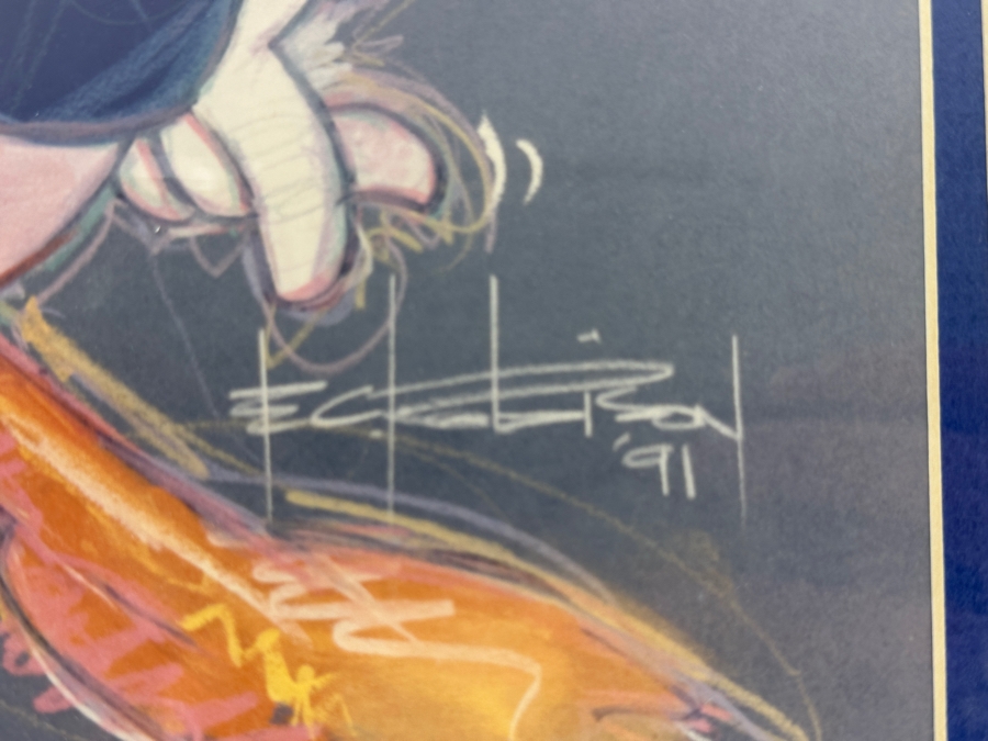 Hand Signed By Artist - Donald Duck By Eric Robison - 1991 Disney Gallery Special Event Print 10 X 13 Framed 17 X 20 - Signed And Dated Lower Left By Eric Robison [Photo 6]