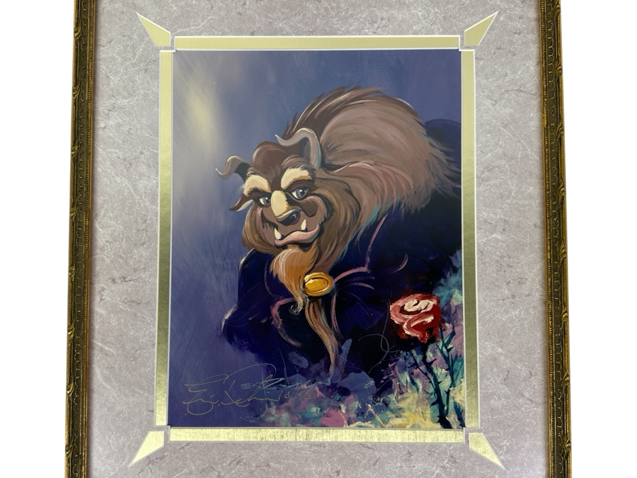 Hand Signed By Artist - Beast From The Beauty And The Beast By Eric Robison - 1992 Disney Gallery Special Event Print 10 X 13 Framed 17 X 20 - Signed And Dated Lower Left By Eric Robison