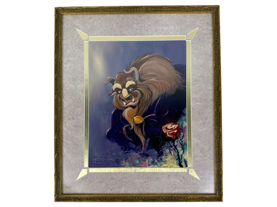 Hand Signed By Artist - Beast From The Beauty And The Beast By Eric Robison - 1992 Disney Gallery Special Event Print 10 X 13 Framed 17 X 20 - Signed And Dated Lower Left By Eric Robison [Photo 2]