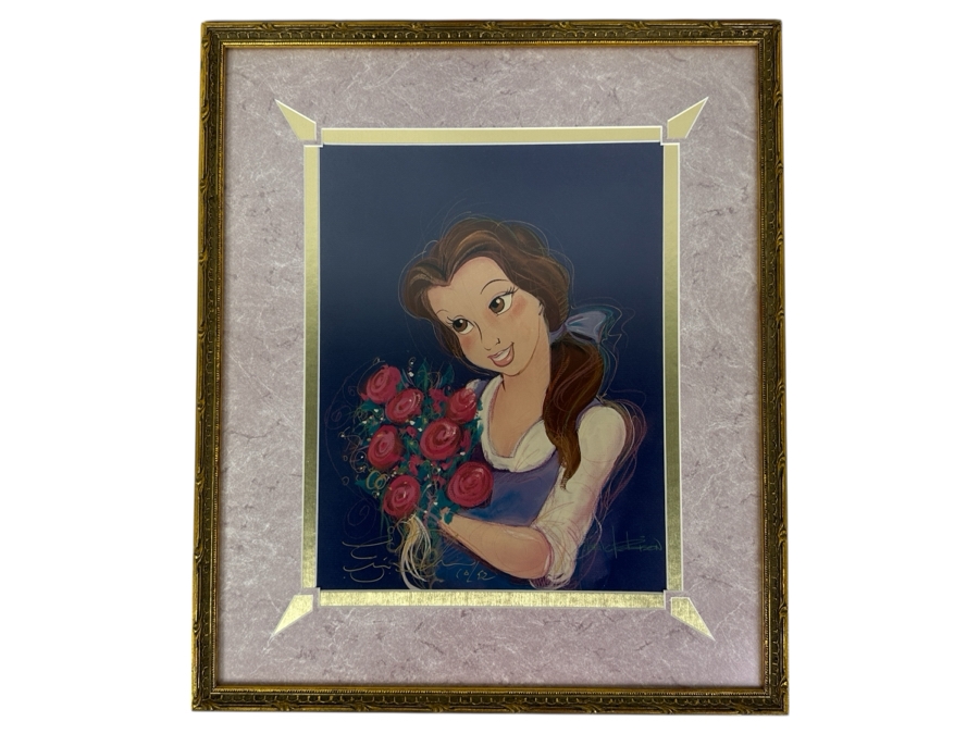 Hand Signed By Artist - Belle From The Beauty And The Beast By Eric Robison - 1992 Disney Gallery Special Event Print 10 X 13 Framed 17 X 20 - Signed And Dated Lower Left By Eric Robison [Photo 2]