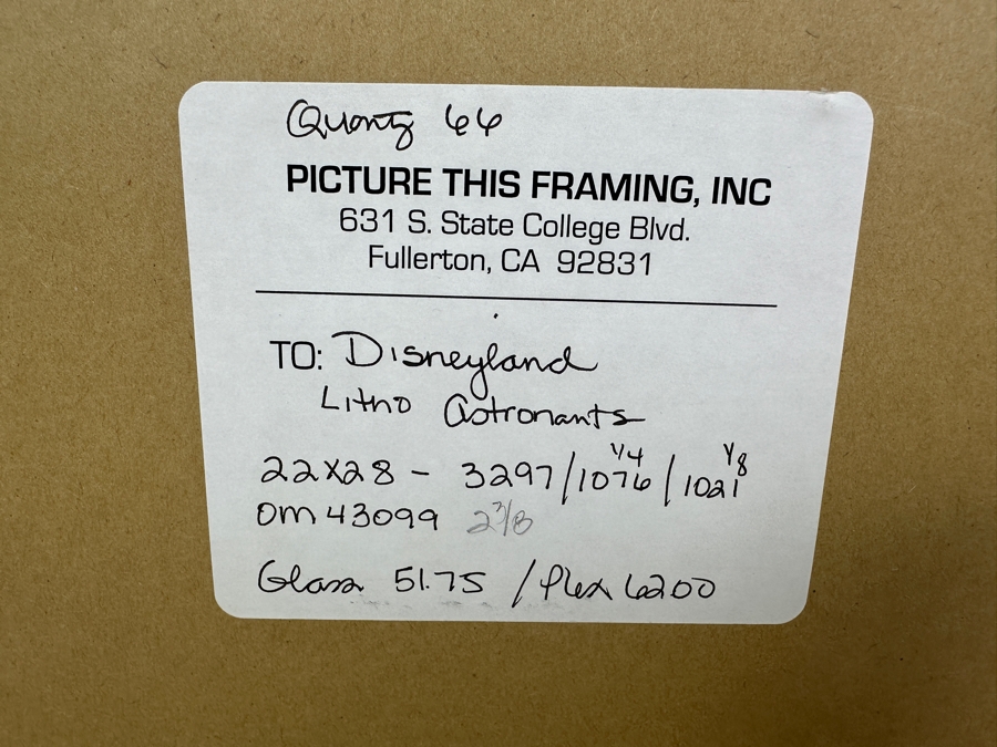 Tomorrowland Astronauts Print From The 1998 Tomorrowland Grand Opening Ceremony - Facsimile Signatures 23.5 X 17.5 Framed 29 X 23 [Photo 10]