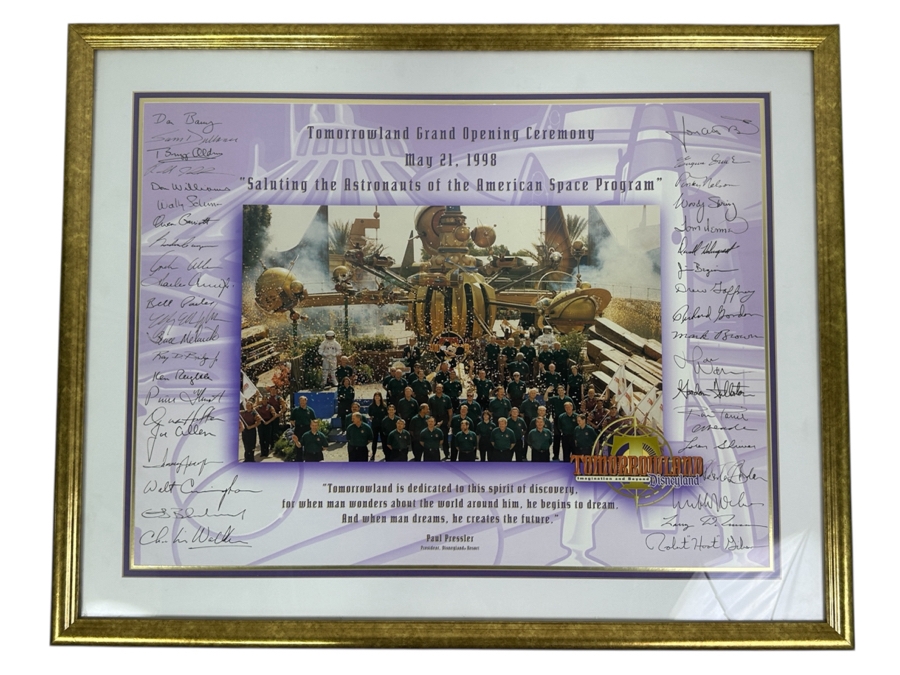 Tomorrowland Astronauts Print From The 1998 Tomorrowland Grand Opening Ceremony - Facsimile Signatures 23.5 X 17.5 Framed 29 X 23 [Photo 2]