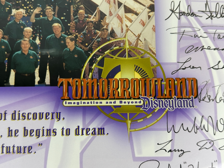 Tomorrowland Astronauts Print From The 1998 Tomorrowland Grand Opening Ceremony - Facsimile Signatures 23.5 X 17.5 Framed 29 X 23 [Photo 4]