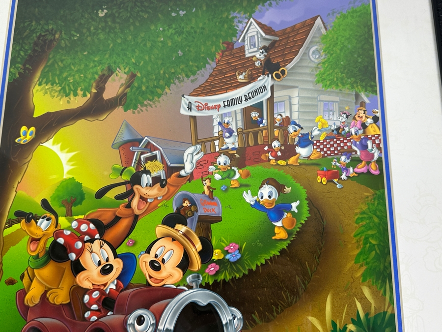 Disneyana Convention Print (Mickey And Minnie Mouse In Car) 2001 Convention Exclusive 13 X 16 Framed 20 X 26 [Photo 6]