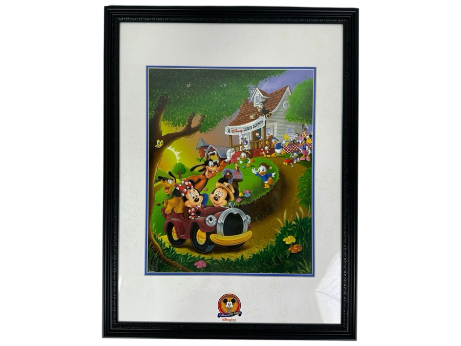 Disneyana Convention Print (Mickey And Minnie Mouse In Car) 2001 Convention Exclusive 13 X 16 Framed 20 X 26 [Photo 2]
