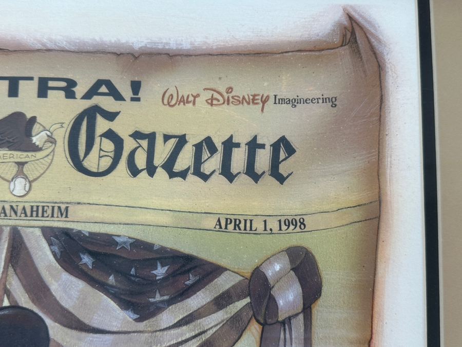 Mickey Mouse Angels Baseball Print 1998 Commemorating The Reopening Of Angels Stadium After Disney Purchase 14.5 X 20 Framed 22 X 27 [Photo 5]