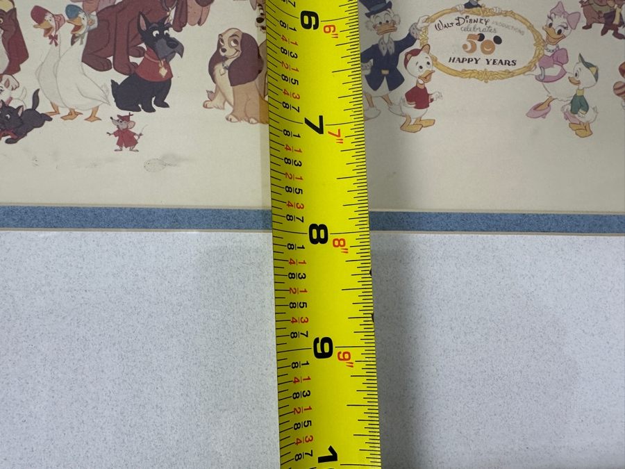 Disney Character Mural Print By Bill Justice Celebrating '50 Happy Years' The 50th Anniversary Of Walt Disney Productions 20 X 8 Framed 28 X 16 [Photo 10]