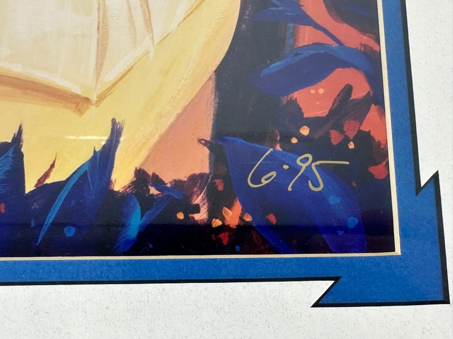 Signed Pocahontas Print By Eric Robison 1995 Disney Gallery Special Artist Event Hand Signed Lower Left By Eric Robison 10.5 X 13 Framed 17.5 X 22 [Photo 5]