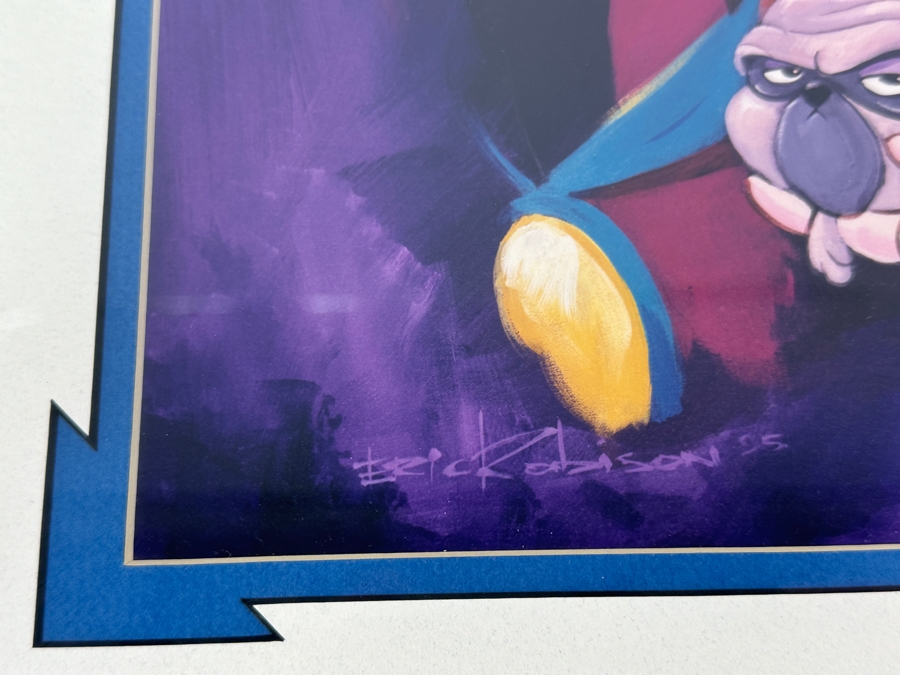 Signed Governor Ratcliffe And Percy From Pocahontas Print By Eric Robison 1995 Disney Gallery Special Artist Event Hand Signed Lower Right By Eric Robison 10 X 13 Framed 17.5 X 21.5 [Photo 6]