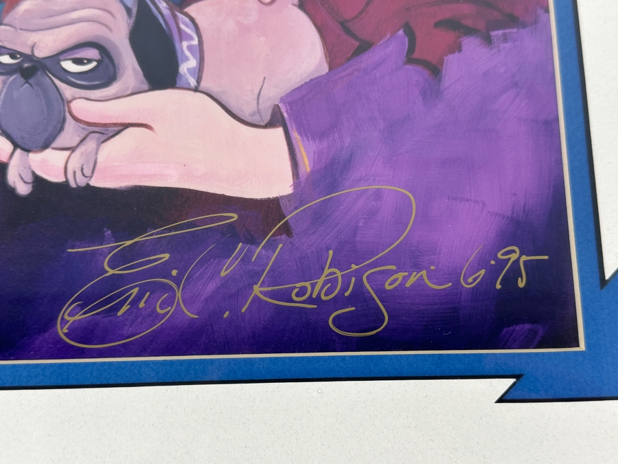 Signed Governor Ratcliffe And Percy From Pocahontas Print By Eric Robison 1995 Disney Gallery Special Artist Event Hand Signed Lower Right By Eric Robison 10 X 13 Framed 17.5 X 21.5 [Photo 5]