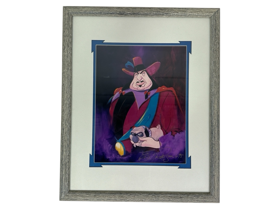 Signed Governor Ratcliffe And Percy From Pocahontas Print By Eric Robison 1995 Disney Gallery Special Artist Event Hand Signed Lower Right By Eric Robison 10 X 13 Framed 17.5 X 21.5 [Photo 2]