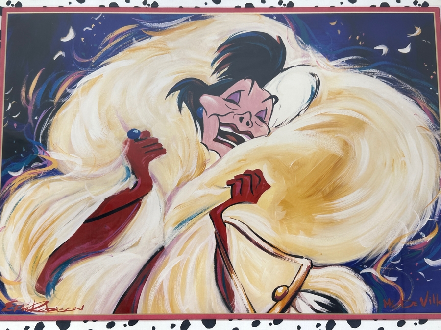 101 Dalmations (Cruella De Vil) By Eric Robison From The 1996 Disney Gallery Special Artist Event 19.5 X 13.5 Framed 27 X 21 [Photo 4]