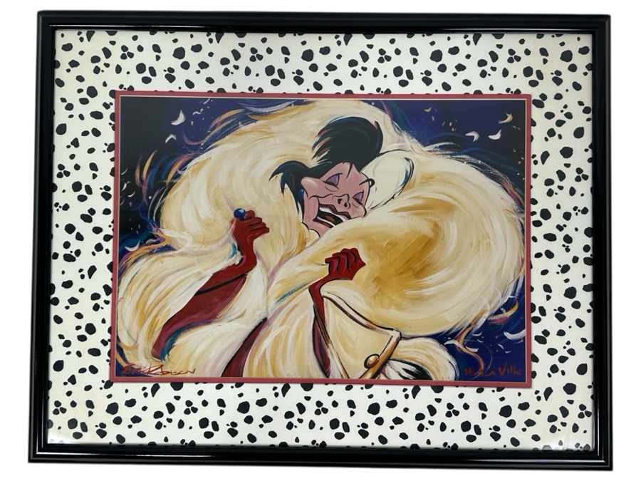 101 Dalmations (Cruella De Vil) By Eric Robison From The 1996 Disney Gallery Special Artist Event 19.5 X 13.5 Framed 27 X 21 [Photo 2]