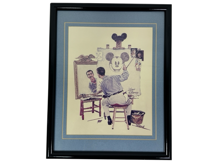 Walt Disney 'Self Portrait' In The Style Of Norman Rockwell By Charles Boyer 10.5 X 14 Framed 15 X 19 [Photo 2]