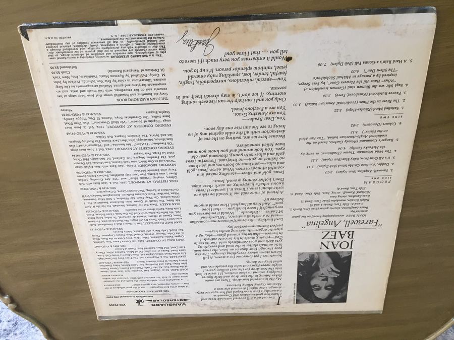 Joan Baez ‎- Farewell, Angelina - Vanguard ‎- VSD-79200 [Photo 2]