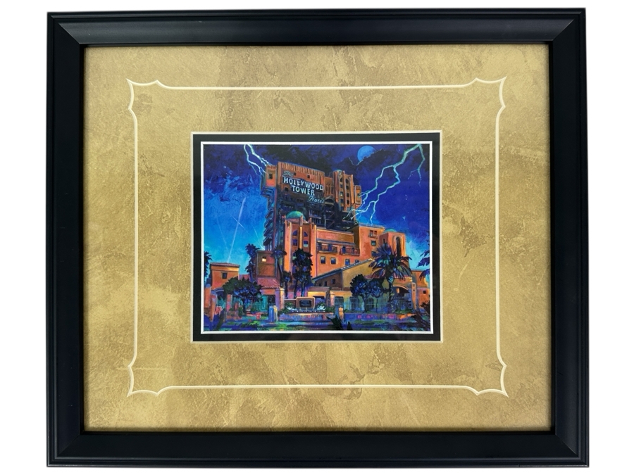 Tower Of Terror Art Print By Eric Robison 2004 Commemorating The Opening Of The Attraction At Disney's California Adventure 13 X 11