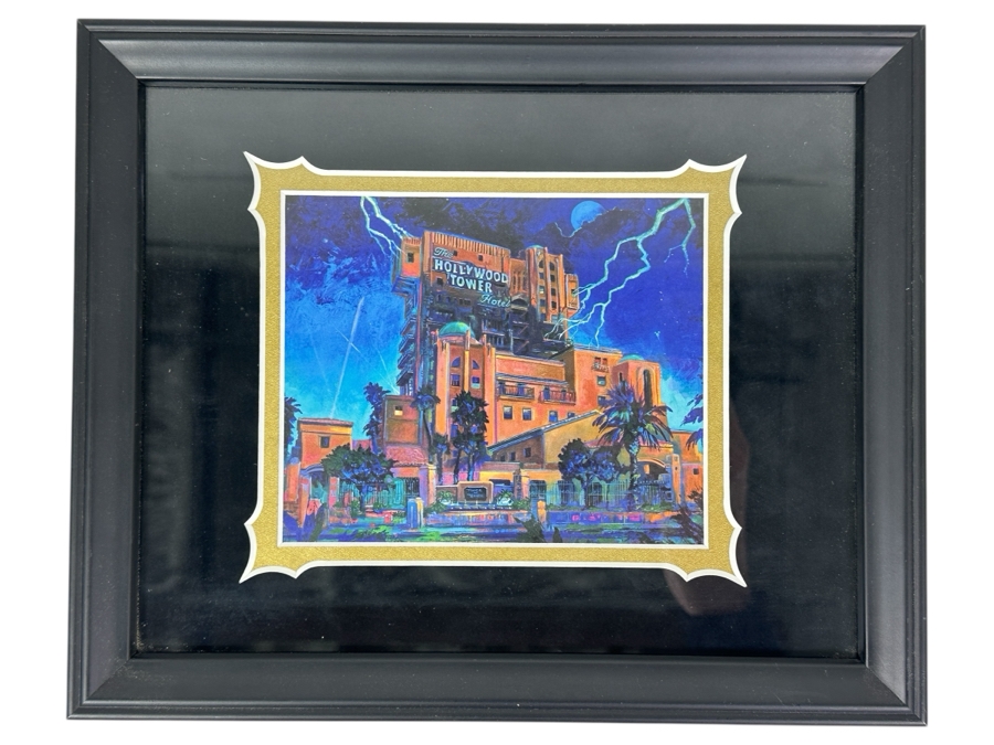 Tower Of Terror Art Print By Eric Robison 2004 Commemorating The Opening Of The Attraction At Disney's California Adventure 11 X 9