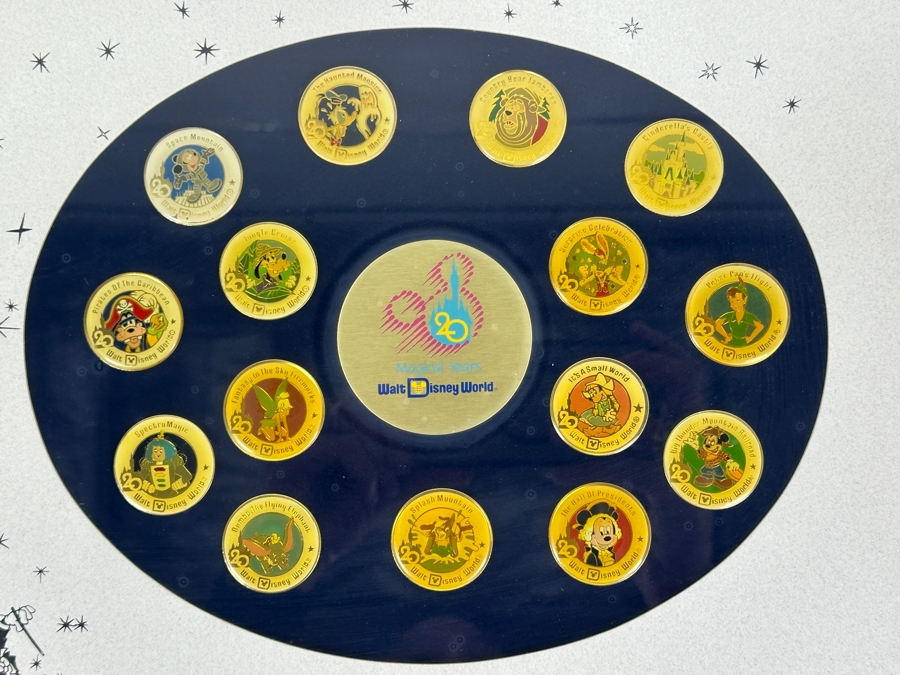 Walt Disney World Pin Set 1991 Commemorating The 20th Anniversary Of Walt Disney World 15 X 12 [Photo 2]