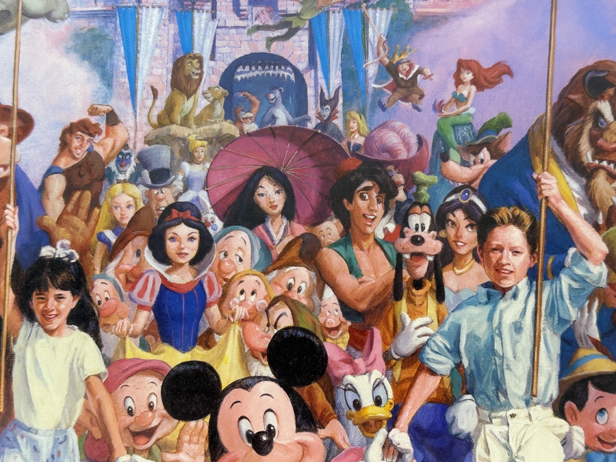 Signed Disneyland '45 Years Of Magic' Charles Boyer Print 2000 Signed Lower Right By Charles Boyer 19 X 22 Framed 29 X 31.5 [Photo 8]