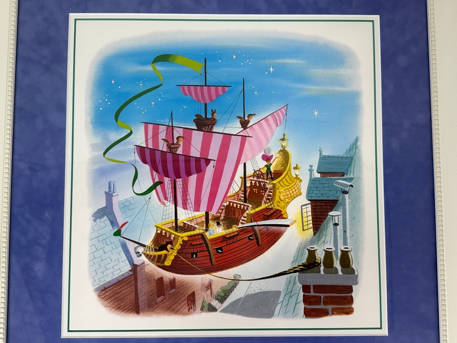 Peter Pan Storybook Print Art From The Children's Storybooks, Little Golden Book Framed 24 X 24