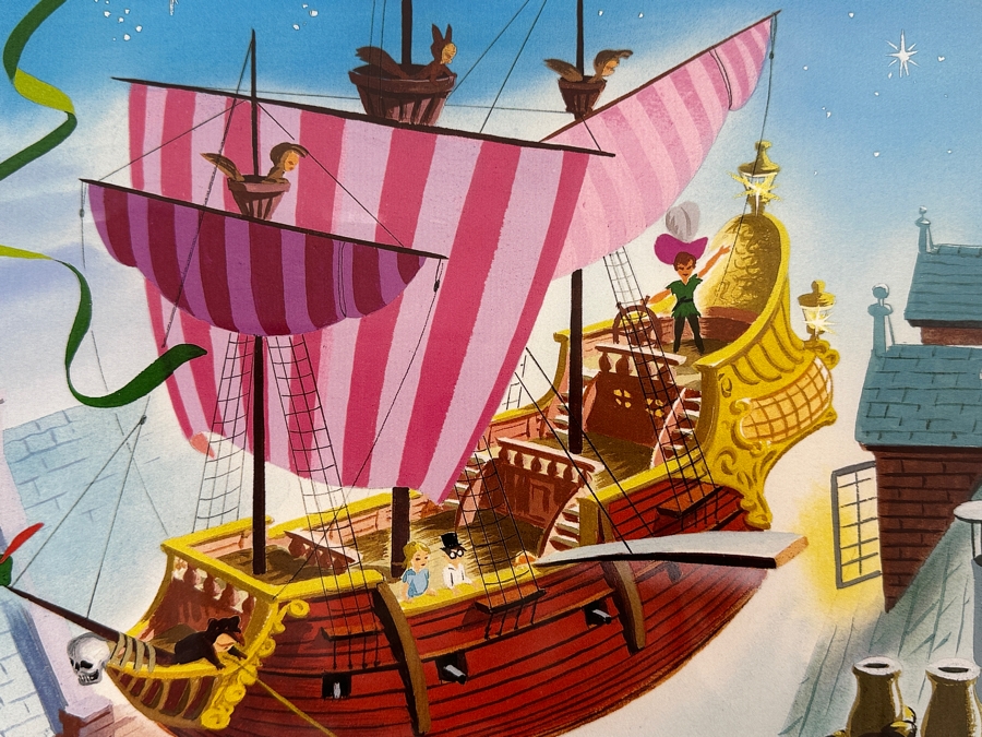 Peter Pan Storybook Print Art From The Children's Storybooks, Little Golden Book Framed 24 X 24 [Photo 4]