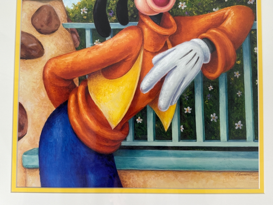 Goofy Lithograph By Peter Emmerick From The 2000 Disneyland Character Of The Month Series 14 X 18 Framed 22.5 X 27 [Photo 5]