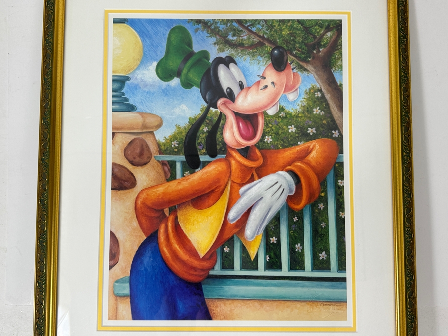Goofy Lithograph By Peter Emmerick From The 2000 Disneyland Character Of The Month Series 14 X 18 Framed 22.5 X 27 [Photo 4]