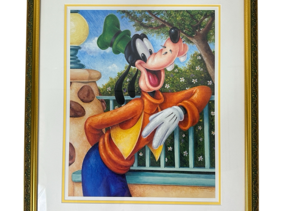 Goofy Lithograph By Peter Emmerick From The 2000 Disneyland Character Of The Month Series 14 X 18 Framed 22.5 X 27