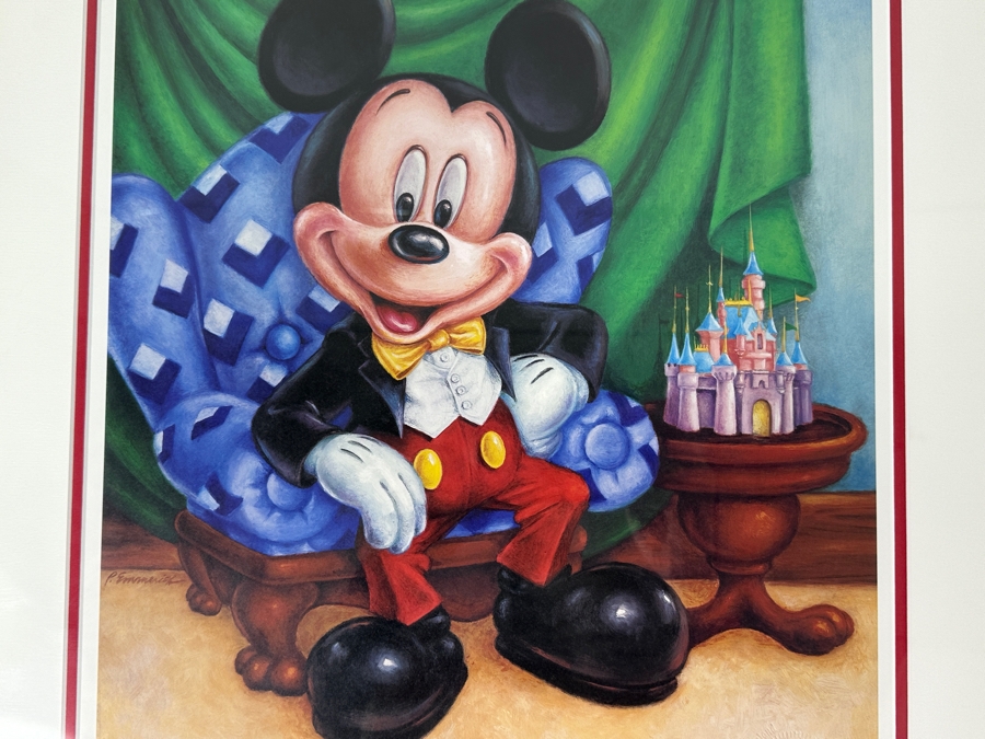 Mickey Mouse Lithograph By Peter Emmerick From The 2000 Disneyland Character Of The Month Series 14 X 19 Framed 22.5 X 27 [Photo 3]