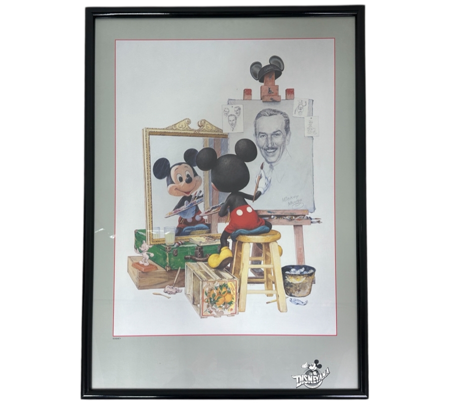 Mickey Mouse Triple Self Portrait Poster By Charles Boyer Disneyana Shop Poster Framed 25 X 35