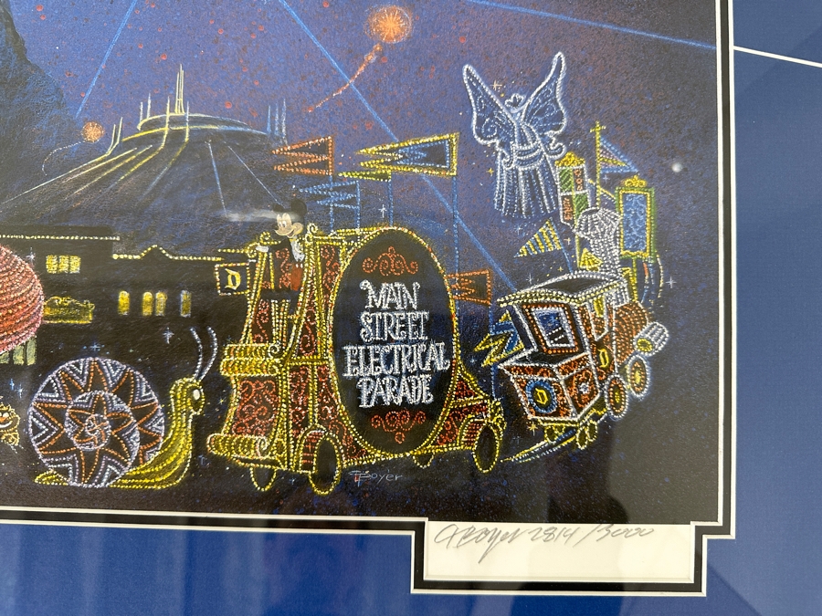 Signed Disneyland Main Street Electrical Parade By Charles Boyer 1996 Hand Signed By Charles Boyer Limited Edition Of 3,000 33 X 12 Framed 40.5 X 20 [Photo 4]