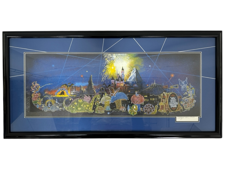 Signed Disneyland Main Street Electrical Parade By Charles Boyer 1996 Hand Signed By Charles Boyer Limited Edition Of 3,000 33 X 12 Framed 40.5 X 20