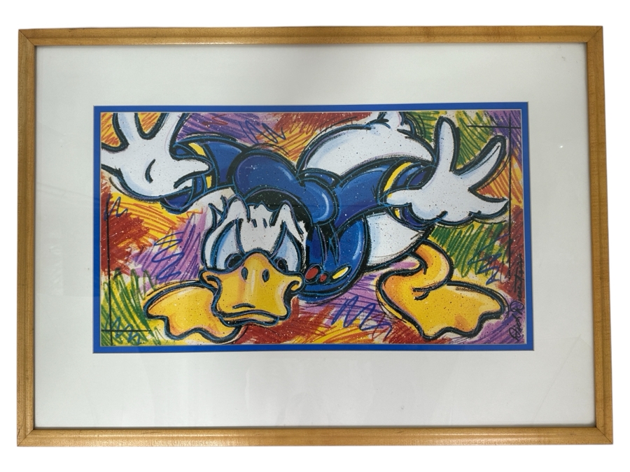Donald Duck Poster By Dick Duerrstein Framed For Display At The Disneyland Hotel In 2001 25 X 14 Framed 34.5 X 24 [Photo 2]