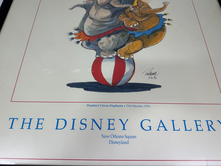 Dumbo Disney Gallery Poster By Phil Mendez 1992 Sold Exclusively At The Disney Gallery At Disneyland Framed 25.5 X 37.5 [Photo 5]